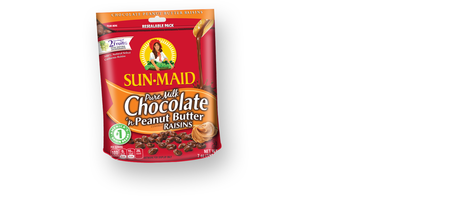 Sun maid chocolate peanut butter raisins